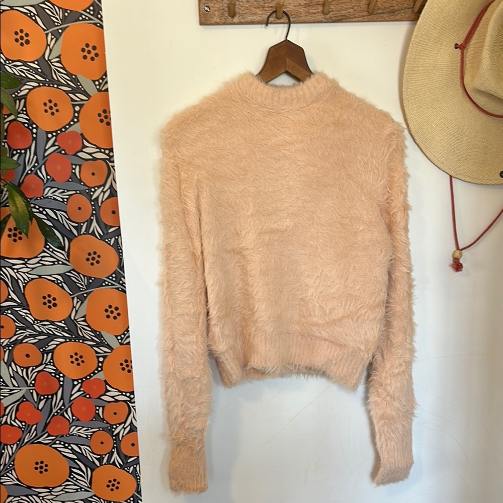 Target Future Collective | Eyelash Fuzzy Peach Sweater | NWOT Small